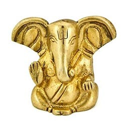 Lord Ganesh Brass Statue - 1.75"H